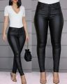 Women PU Leather Pants Black Stretch Bodycon Trousers Women High Waist Long Casual Pencil Pants Plus Size S-3XL. 