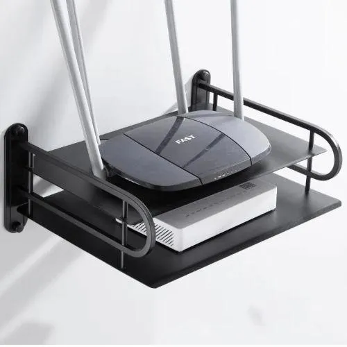 2-%20layer%20Wall%20mount%20wifi%20router%20stand,%20metal%20shelf%20for%20tv%20box%20&%20remotes%20black%20-%20Image%204