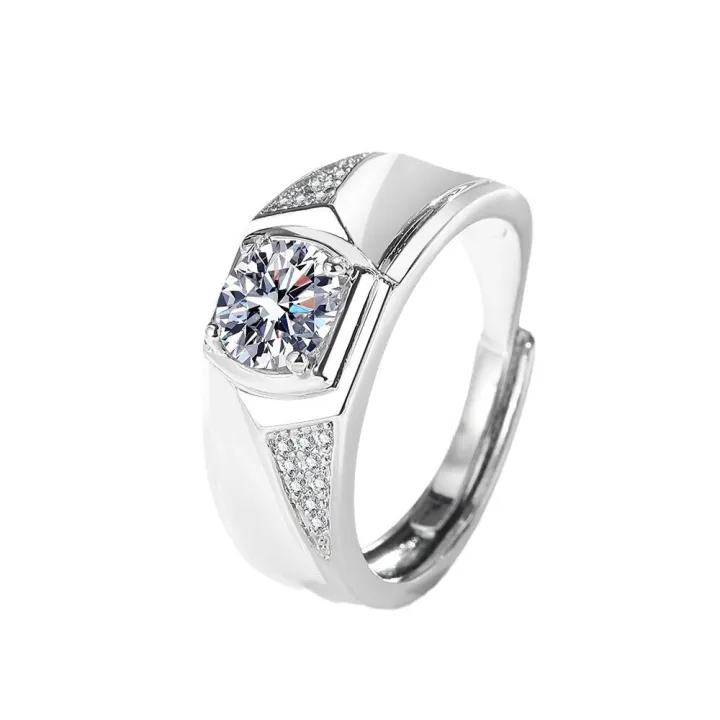 1%20Carat%20Imitation%20Moissanite%20Ring%20Fashionable%20Men's%20Open%20Finger%20Band%20Full%20Zircon%20Open%20Ring%20for%20Men%20Sparkling%20Index%20Finger%20Band%20-%20Image%206