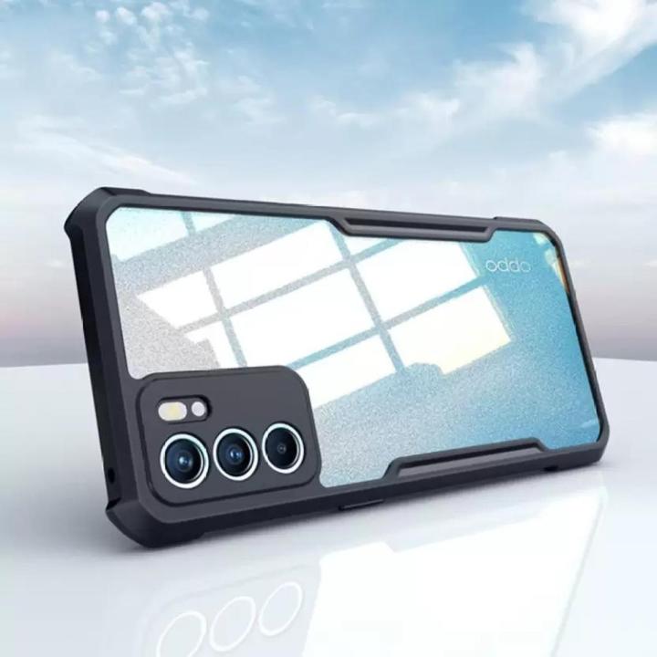 Oppo reno 6 5g এর জন্য ব্যাক কভার (স্বচ্ছ, কালো) (Back Case Cover For Smartphone)
