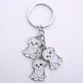 Cartoon Bichon Frise Dog Keychain Cute Animal Key Chain car Keyring Women Bag pendant Jewelry For Women. 