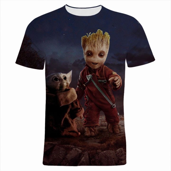 Marvel%20Cartoon%20Anime%20Groot%20Boy%20Girl%20T-shirts%20Summer%203D%20Print%20Fashion%20Women%20Tee%20Tops%20Streetwear%20Men's%20Oversized%20T%20Shirts%20-%20Image%205