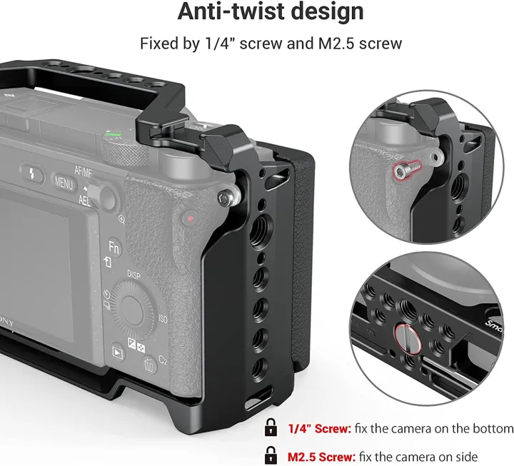 SmallRig%20DSLR%20A6400%20Camera%20Cage%20with%20Silicone%20Handle%20Handgrip%20Cold%20Shoe%20,Case%20Rig%20Set%20for%20Sony%20A6100%20/%20A6300/%20A6400%20-3164%20-%20Image%205