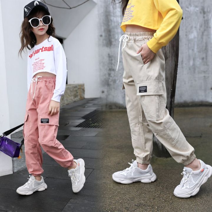 Pants%20For%20Girls%20Solid%20Pants%20Girls%20Fashion%20Drawstring%20Child%20Trouser%20Teenage%20Child%20Girl%20Cargo%20Pants%20For%20Kids%20Clothes%208%2010%2012%20-%20Image%205