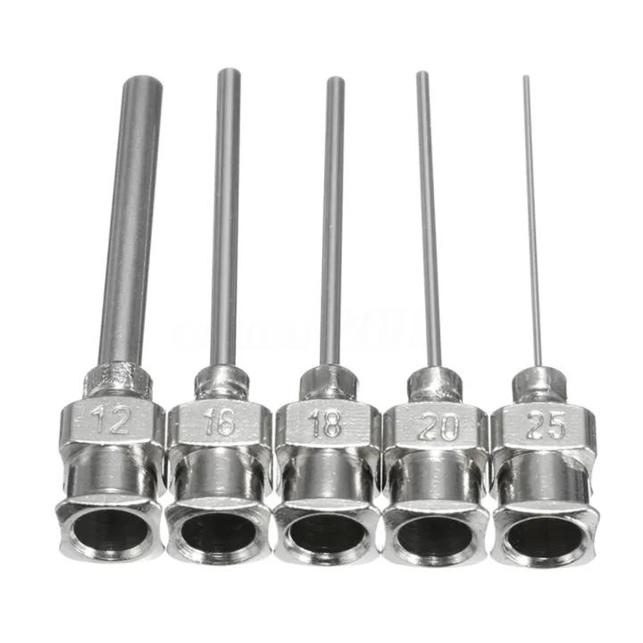 5Pcs Gauge Blunt Stainless Dispensing Syringe Needle Tip 12/16/18/20/25/38G