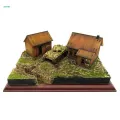 1:72building Model Kits Wooden Model Kits Ornaments Handmade Layout Scenery, DIY Assembly Kits for Diorama Accessory. 