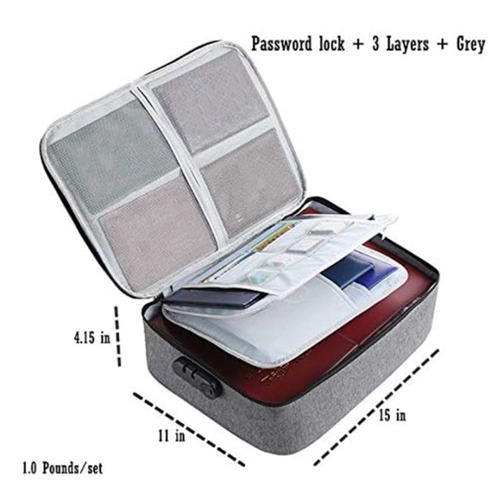 ZOROOM%20Important%20File%20Pocket%20Holder,Document%20Organizer%20Box,Oxford%20Waterproof%20Document%20Storage%20Bag%20with%20Safe%20Code%20Lock%20(Gray)%20-%20Image%206