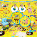 SpongeBob Birthday Party Decoration Aluminum Foil Balloon For Kid Event Supplies Disposable Tableware Banner Backdrop Gift.