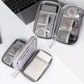 Travel Cable Organizer Bag Waterproof Double Layer Pouch for Data Cable Charger Electronics Accessories.
