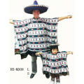 GC Mexican Serape Poncho Costume Traditional Mexican Blanket Poncho Outfit Cosplay Costume For Halloween Theme Party. 