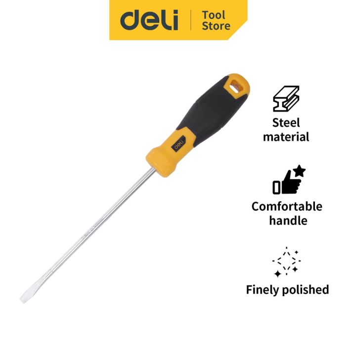 Deli Tools EDL6351501 Slotted Screwdriver Comfortable Handle Steel Material (5x150mm)