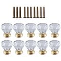 10 Pcs Crystal Glass Door Handle Diamond Dressing Table Knob.