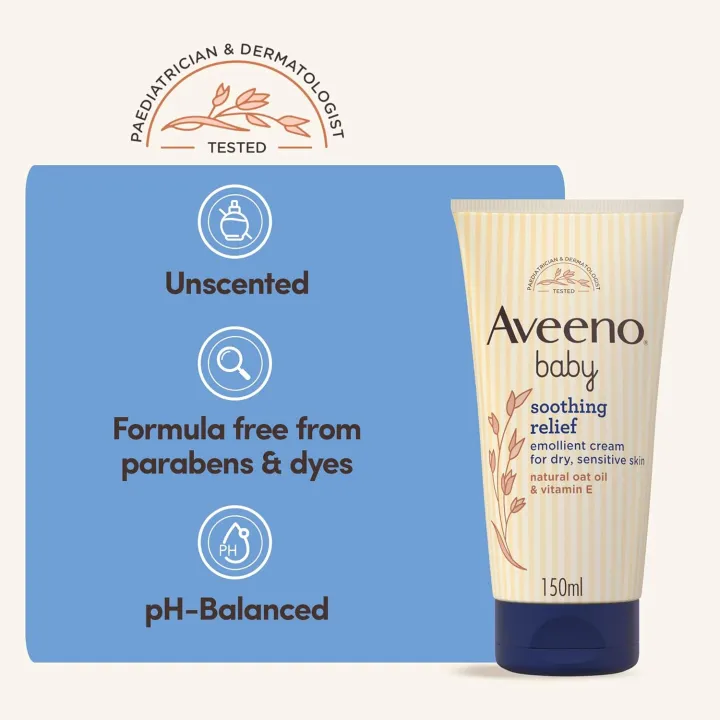 AVEENO%20Baby%20Soothing%20Relief%20Emollient%20Cream%20For%20Dry%20Sensitive%20Skin%20150ml%20-%20Image%204