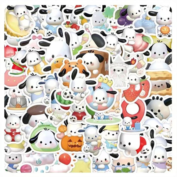 10/30/63pcs 3D Kawaii Pochacco Stickers Sanrio Anime Decals Toys Waterproof Graffiti Scrapbooking Car Laptop Kids Cute Sticker