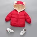 Children's down and Wadded Jacket Boys and Girls Children Fleece-Lined Thickened Hooded Cotton-Padded Jacket Baby Winter Mid-Length Warm Coat. 