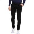 Slim-Fit Chino Gabardine Pants - Deep Black. 