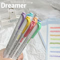 5Pcs/set Cute Macaron Double Headed Highlighters Water-based Ink Planner Journaling Fluorescent Highlighter Note-taking Highlighters School Office Supplies.