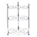 Kitchen Pot Rack Crock Pot Shelf Chrome-Plated 3 Tier Round Shelf Storage Tower Crock Pot Heat Insulation Pot Holder.