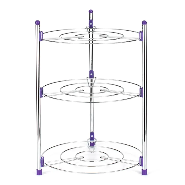 Kitchen%20Pot%20Rack%20Crock%20Pot%20Shelf%20Chrome-Plated%203%20Tier%20Round%20Shelf%20Storage%20Tower%20Crock%20Pot%20Heat%20Insulation%20Pot%20Holder%20-%20Image%202