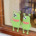 Sroof  Case  For iPhone 6 7 8 11 12 13 14 15 16 Pro 7 8 14 15 Plus 12 Mini 13 Mini X XR XS Max Fun and funny cartoon cute green frog silicone soft shell anti drop phone case back cover. 