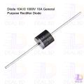5Pcs- Diode 10A10 1000V 1KV 10A General Purpose Rectifier Diode 10A10 Silicon Junction Diode R-6 Package.