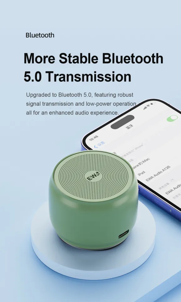 EWA A126 Mini Bluetooth 5.0 Bass Radiator TWS Metal Wireless Speaker Per Pcs | Daraz.com.bd