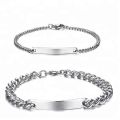 Blank ID name bar bracelet jewelry custom high polished blank men bracelet stainless steel.