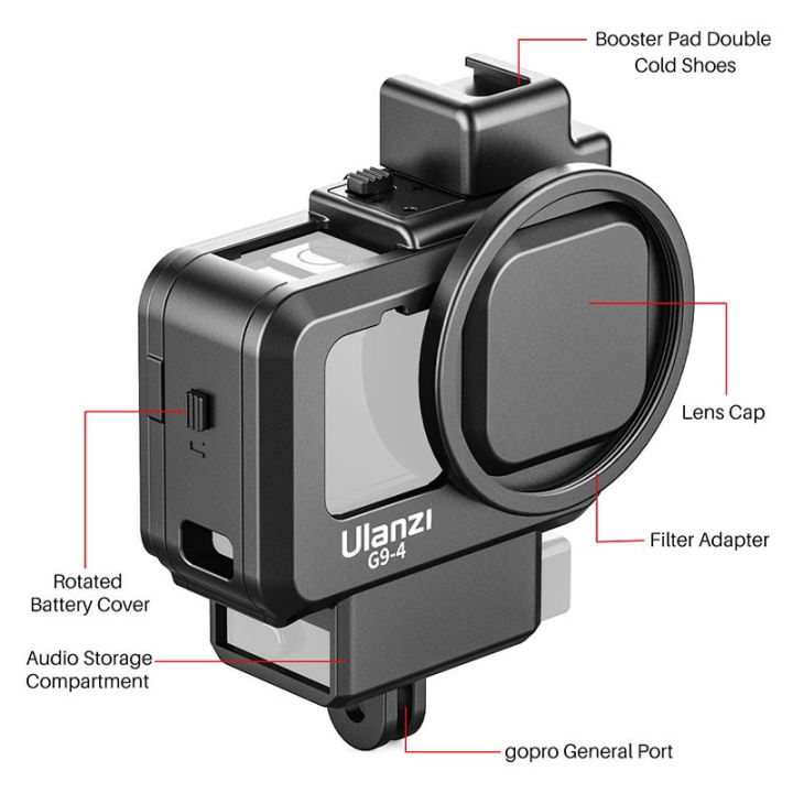 Ulanzi%20G9-4%20Gopro%209%20Plastic%20Camera%20Cage%20For%20Gopro%20Hero%209%20Black%20Housing%20Case%20With%20Mic%20And%20Fill%20Light%20Cold%20Shoe%20Vlog%20Accessories%20-%20Image%207