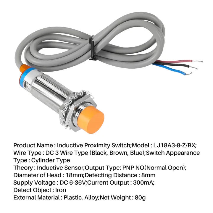 LJ18A3-8-Z/BX%208mm%20Approach%20Sensor%20Inductive%20Proximity%20NPN%20NO%20Switch%20DC%206-36V%20-%20Image%204