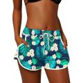 Women Summer Sports Shorts Floral Beach Boardshorts with Pockets Female Swim Trunks Female Workout Gym Clothes Fitness Sportwear. 