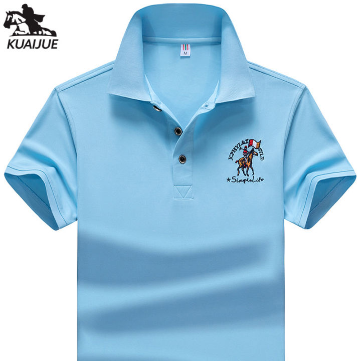 Casual Polo Shirt men Summer New synthetic fiber Mens Short Sleeve Polo Shirt mens Embroidered Business Men's Polo Shirt 17314XL