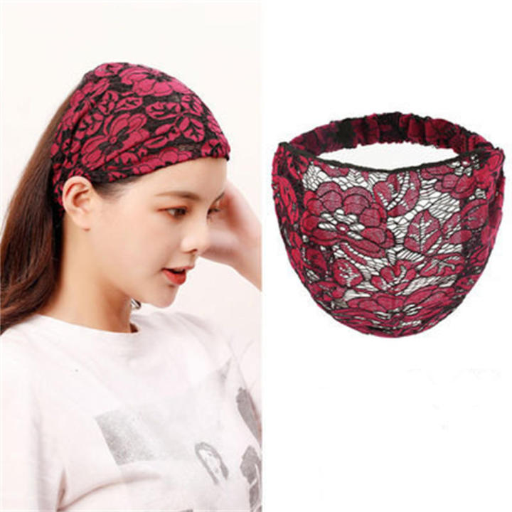 Wide%20Lace%20Headband%20Sweet%20Hairband%20Elastic%20Bandana%20Turban%20Hair%20Band%20Ladies%20Wash%20Face%20Sport%20Hair%20Net%20Headdress%20-%20Image%202
