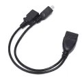 ph 2 In 1 Micro Usb Otg Data  Cable Host Power Y Splitter Can Be Externally Powered For Mobile Phone Tablet Compatible For Android Windows. 