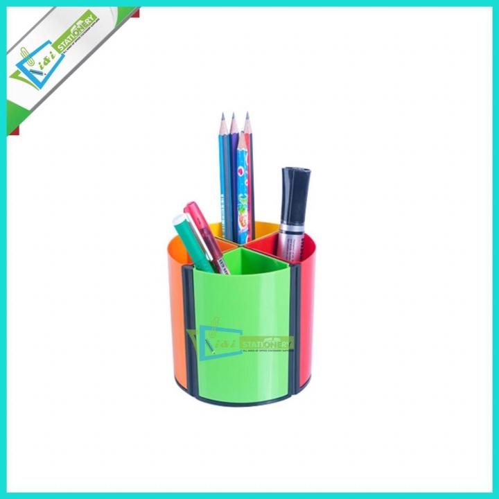 Good Luck Pen Stand Unique Design Multicolor Round Shape