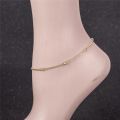 Gold Color Satellite Link Chain Beaded Anklet, 9 10 11 inches Box Chain Ankle Bracelet for Women Men Waterproof. 