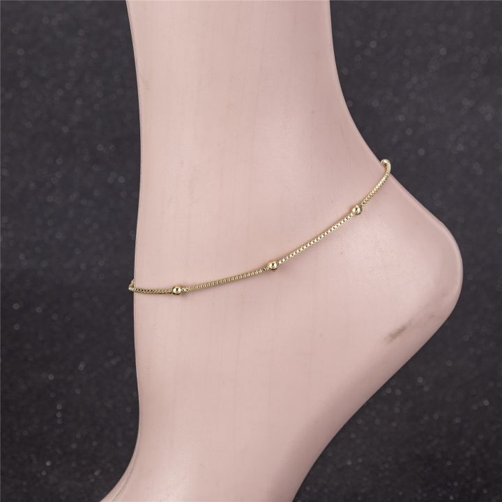 Gold%20Color%20Satellite%20Link%20Chain%20Beaded%20Anklet,%209%2010%2011%20inches%20Box%20Chain%20Ankle%20Bracelet%20for%20Women%20Men%20Waterproof%20-%20Image%206