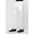 White Cotton Narrow Fit Stitch Standard Pant Cut Pajama for Men. 