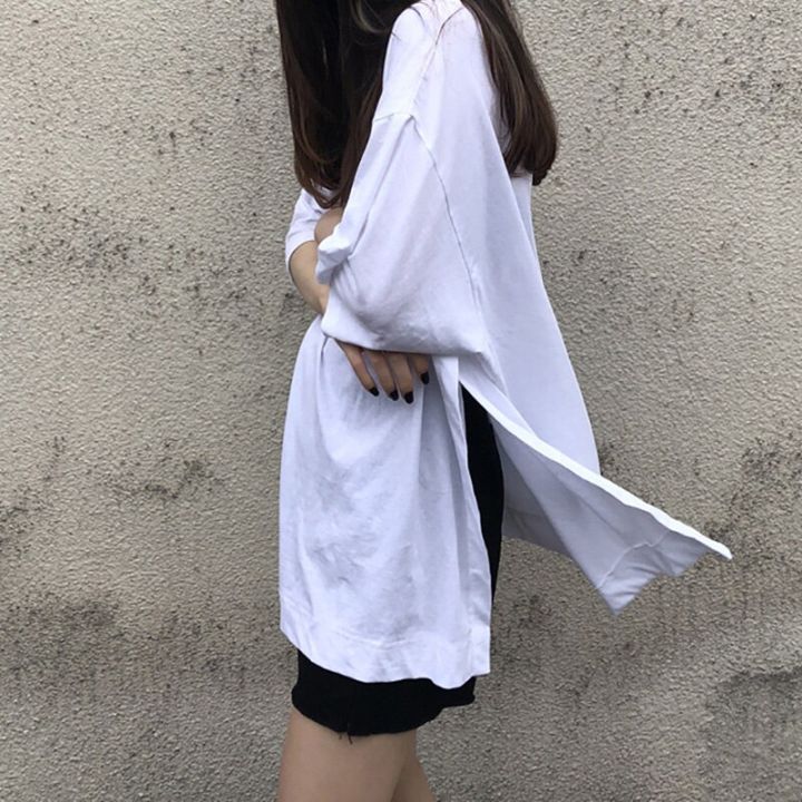 Tees%20Black%20White%20Solid%20Color%20Basic%20T%20shirts%20Women%20Casual%20Harajuku%20Summer%20Cool%20Girl%20Long%20Streetwear%20Tops%20Korean%20Hipster%20-%20Image%204