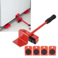 Furniture Moving Tool Heavy Object Mover Furniture Transport Lifter & Furniture Slides 4 Wheeled Mover Roller+1 Wheel Bar Hand Tools Set. 