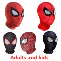 Superhero Mask Miles Spiderman Mask Peter Parker Halloween Cosplay Costume Mask Spandex Fabric Material Adults and Children. 