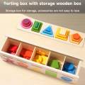 Montessori Shape Color Sorting Toy Colour Shape Sorting Box Game for 3 4 5.