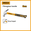 INGCO 8oz Claw hammer With Unique design fiberglass handle HCH81008.