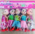 Plastic Doll Set For Kids Beautiful Doll Set - Multicolor 5PCS. 