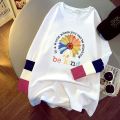 Couple Stitching Fake Two-Piece Mid-Length Long SleeveTWomen's T-shirt2023Spring and Autumn New Korean Style Loose Bottoming Shirt Top.