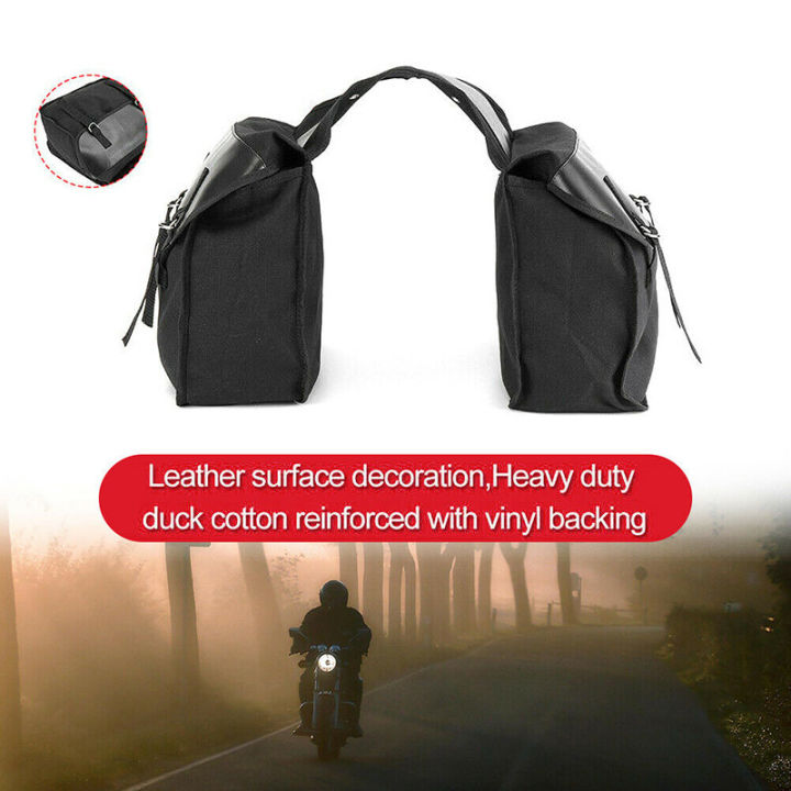 Motorcycle%20Touring%20Saddle%20Bag%20Black%20Canvas%20Waterproof%20Panniers%20Motorbike%20Luggage%20-%20Image%203