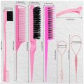 10pcs Hair Styling Comb Set Teasing Hair Brush Triple Teasing Comb Rat Tail Combs Edge Brush Hair Tail Tools Braid Tool Loop. 