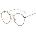 Retro Ultralight Round Metal Frame Unisex Computer Glasses Blue Light Blocking Eyeglasses Flat Mirror Eyewear.