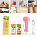 Cartridge Wax Roller Waxing Warmer Heater Skin Hair Removal Machine With Depilatory Paper. 