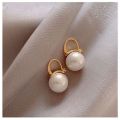 Retro Fashion Pearl Earrings Basic Pearl Ball Drop Earrings Simple Piercing Earrings. 