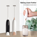 Electric Handheld Stainless Steel Blender Milk Frother Egg Beater Dry Cell Coffee Stirring Stick White. 